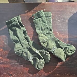 Danish Endurance Merino Wool Blend Outdoor Socks - Forest Green - 2 Pair Bundle